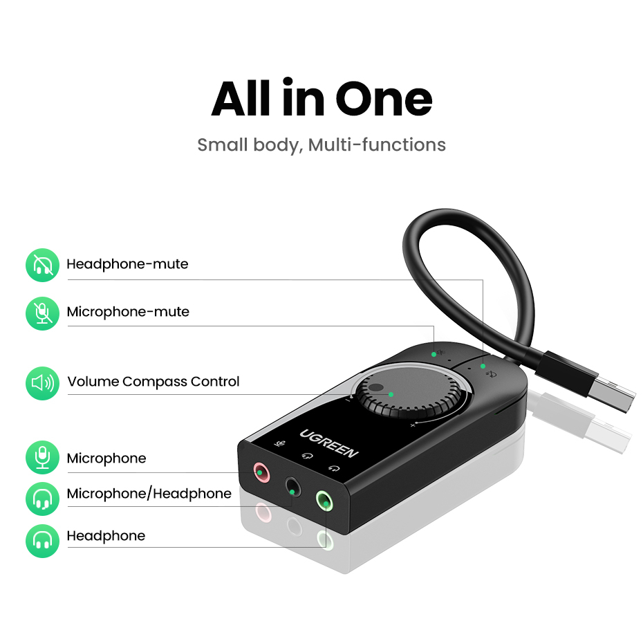 Vanjska USB zvučna kartica UGREEN-4