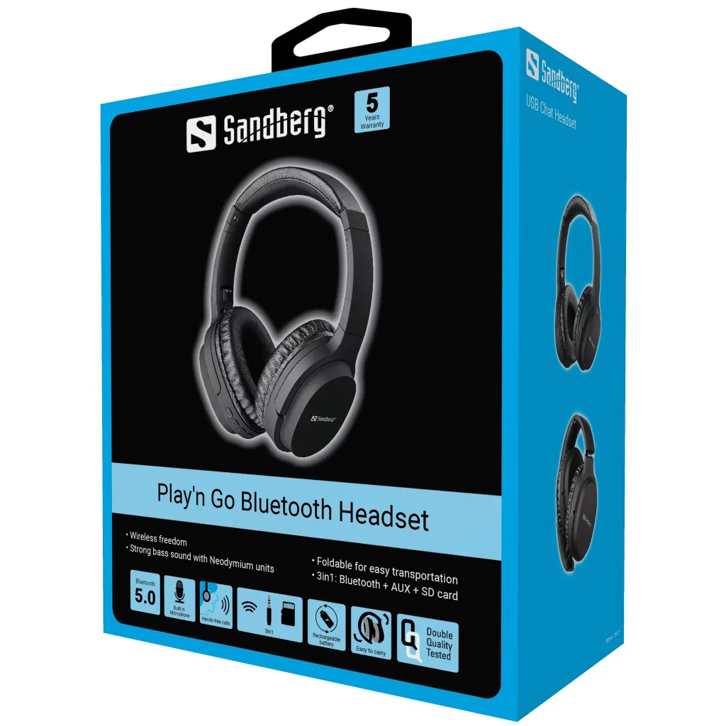 Naglavne slušalice SANDBERG 3u1 Bluetooth + AUX + SD kartica-2