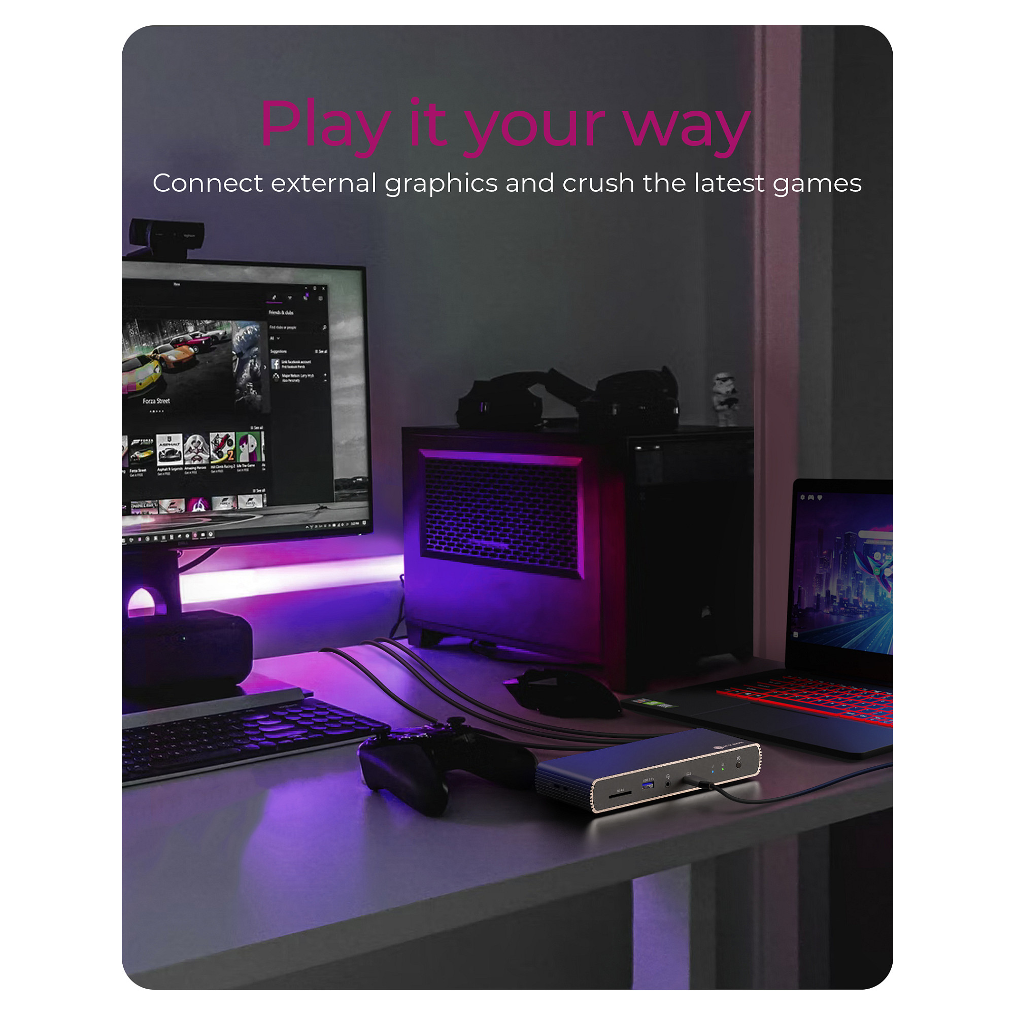 Priključna stanica s napajanjem Icybox IB-DK8801-TB4 Thunderbolt 4 PD100W-11