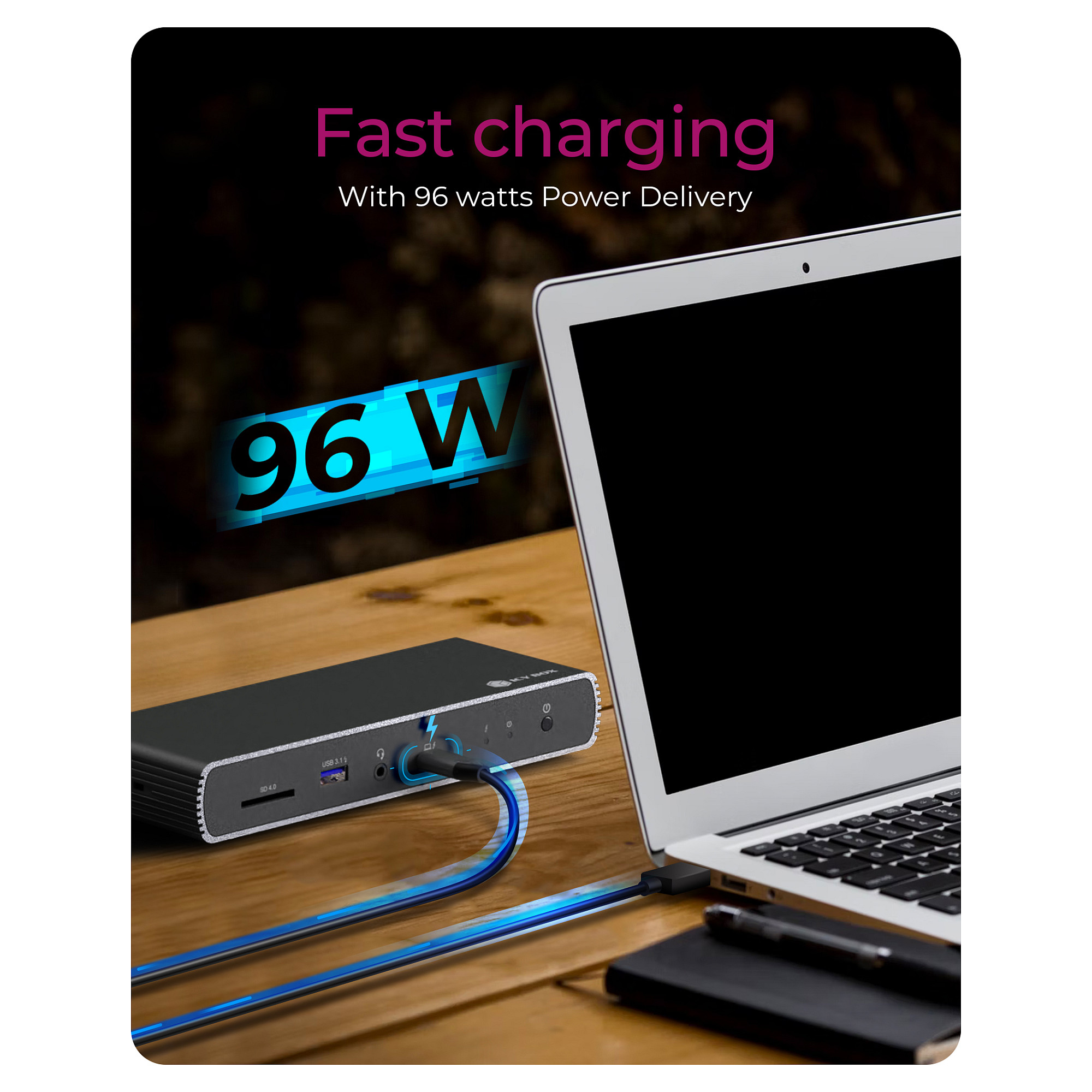 Priključna stanica s napajanjem Icybox IB-DK8801-TB4 Thunderbolt 4 PD100W-13