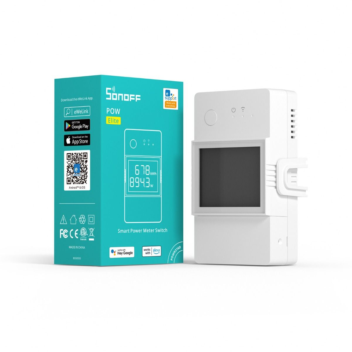 Pametni prekidač SONOFF POWR316D digital consumption meter with LCD, compatible with Alexa/Google HOME 16A-1