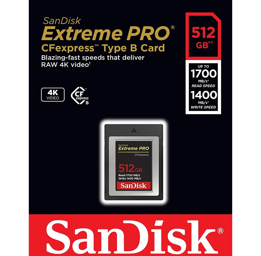 Memorijska kartica SANDISK Extreme PRO CFexpress tip B/ 512 GB/ 1700 MB/s čitanje, 1400 MB/s pisanje-1