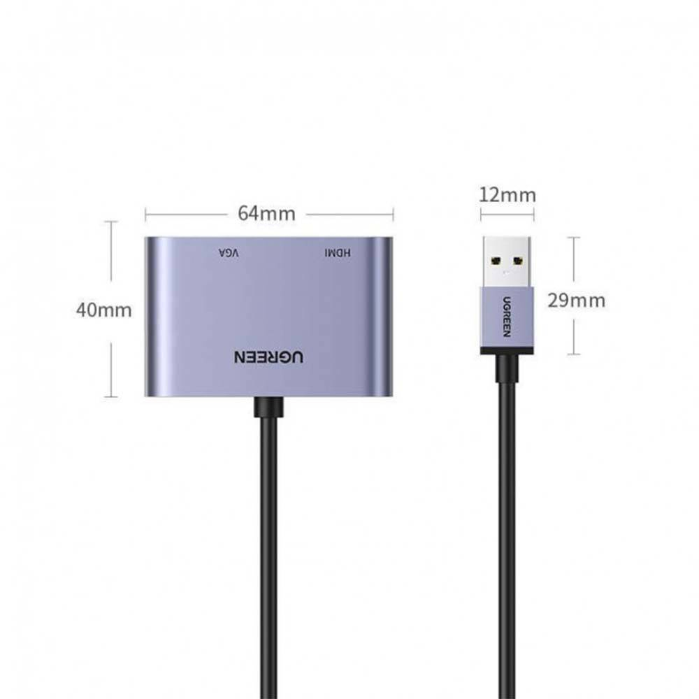 Adapter UGREEN USB 3.0 na HDMI/VGA 20518-1