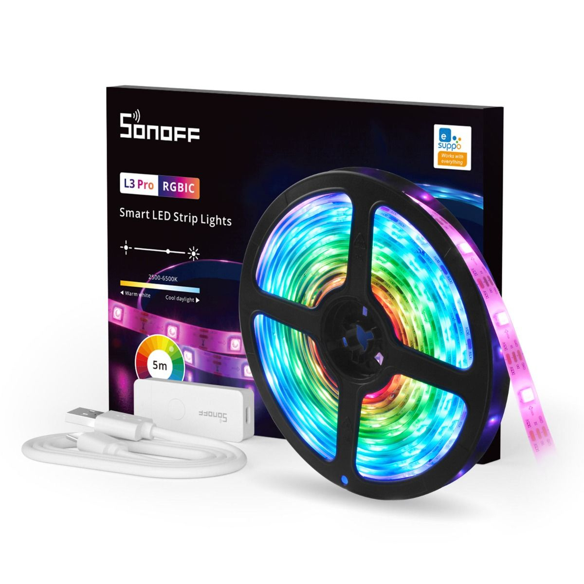 Pametna traka Wi-Fi SONOFF L3 PRO 5M RGBIC LED-0
