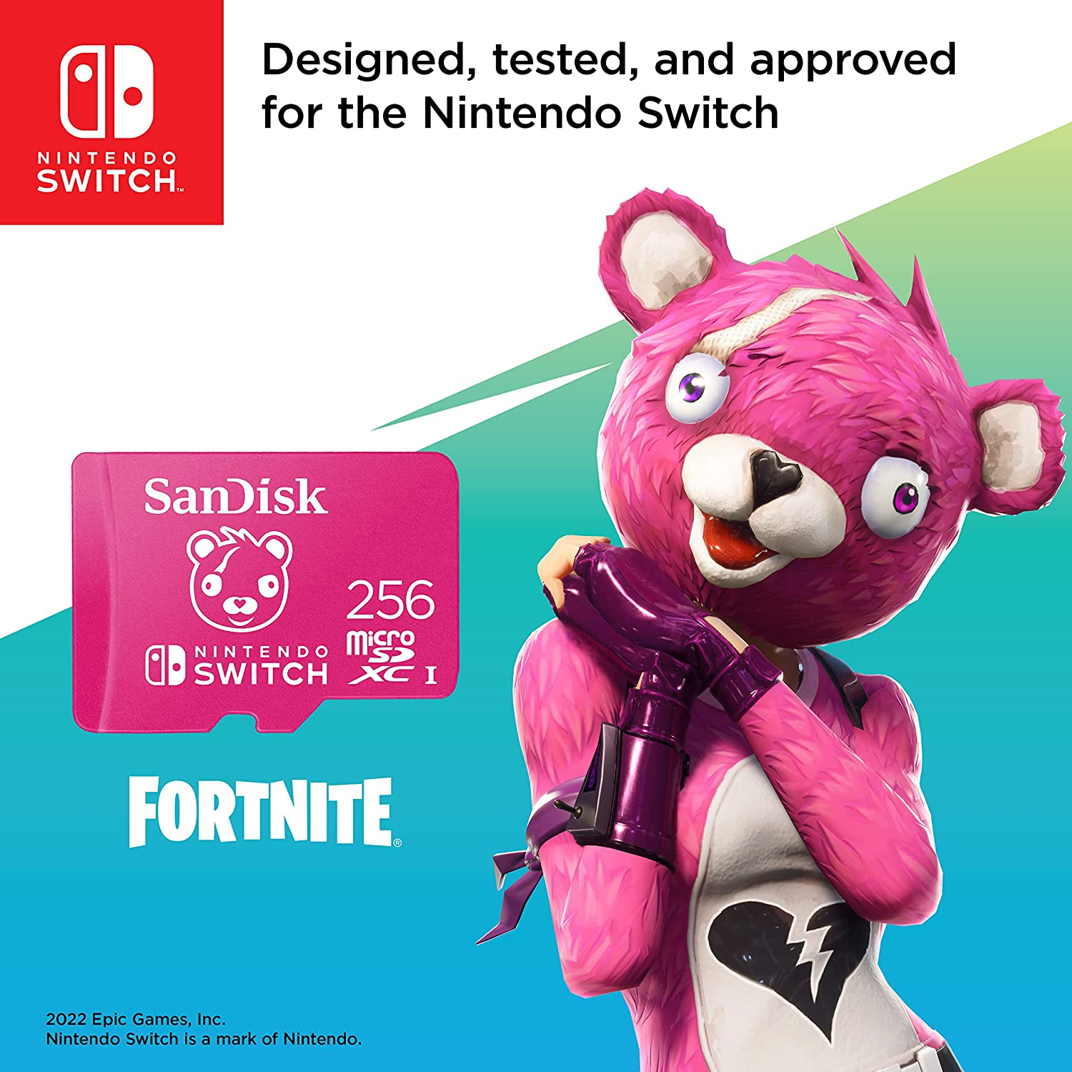 SanDisk Nintendo MicroSD UHS I kartica - Fortnite Edition, Cuddle Team, 256GB
