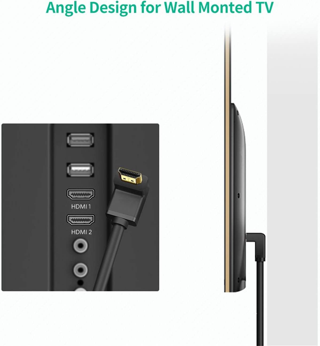 HDMI kabel UGREEN HD103 (90° kutni konektor, 4K, 2m, crni)-6
