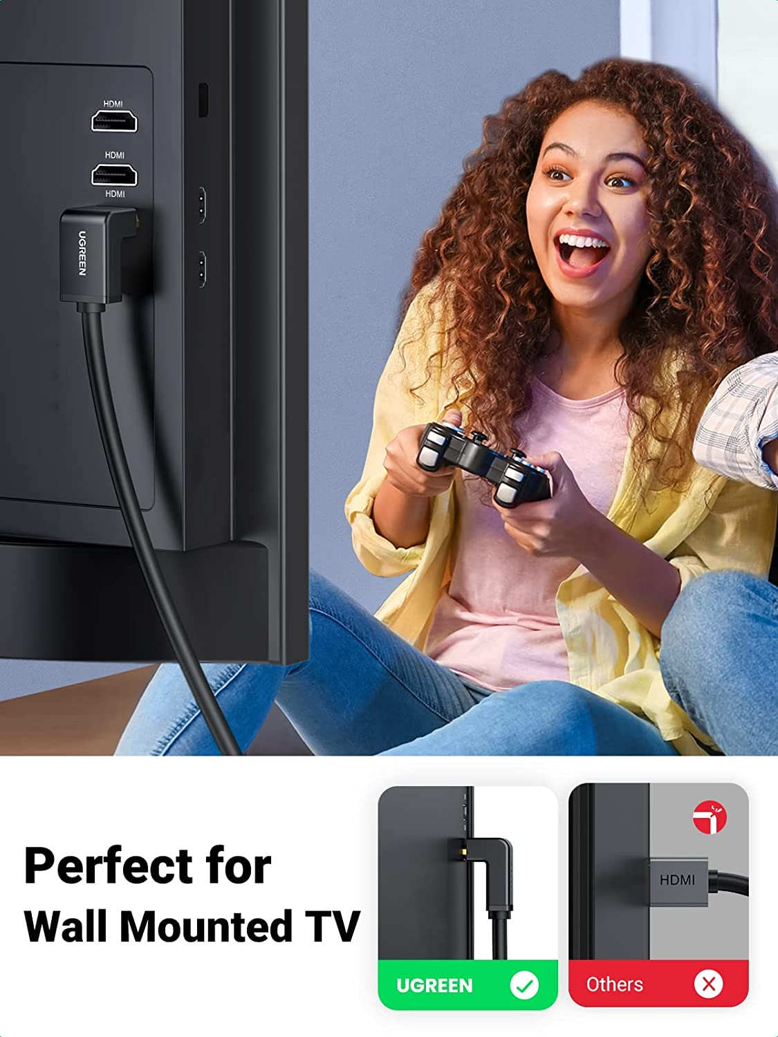 HDMI kabel UGREEN HD103 (90° kutni konektor, 4K, 2m, crni)-5