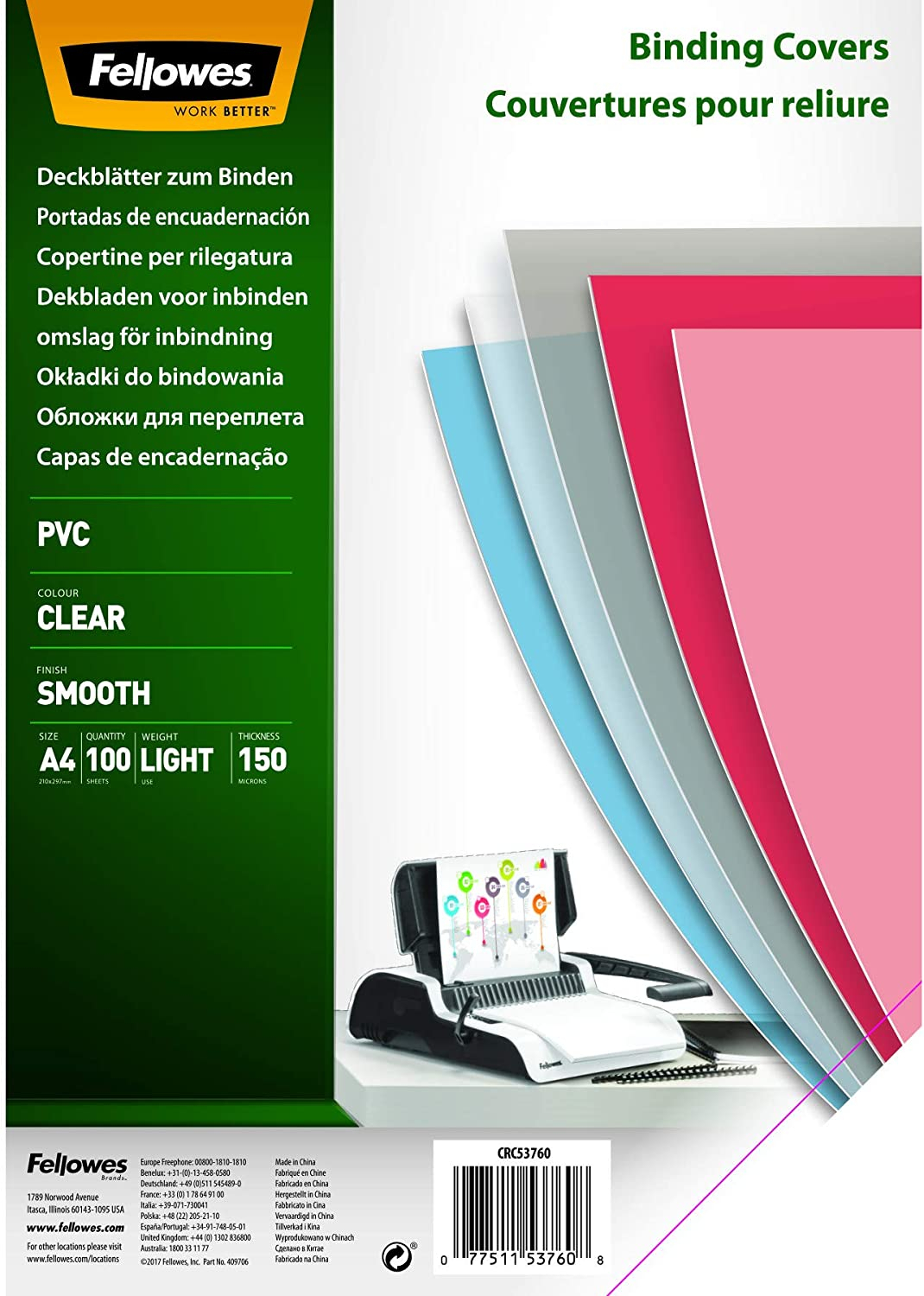 PVC prozirne korice FELLOWES A4/ 150 mic/ 100 kom