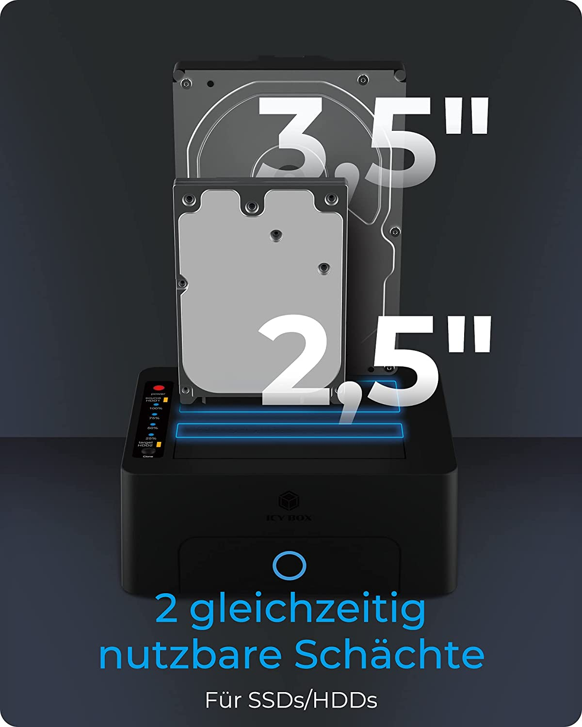 Stanica Icybox IB-1232CL-U3 za kopiranje i kloniranje 2.5" i 3.5" pogona-2