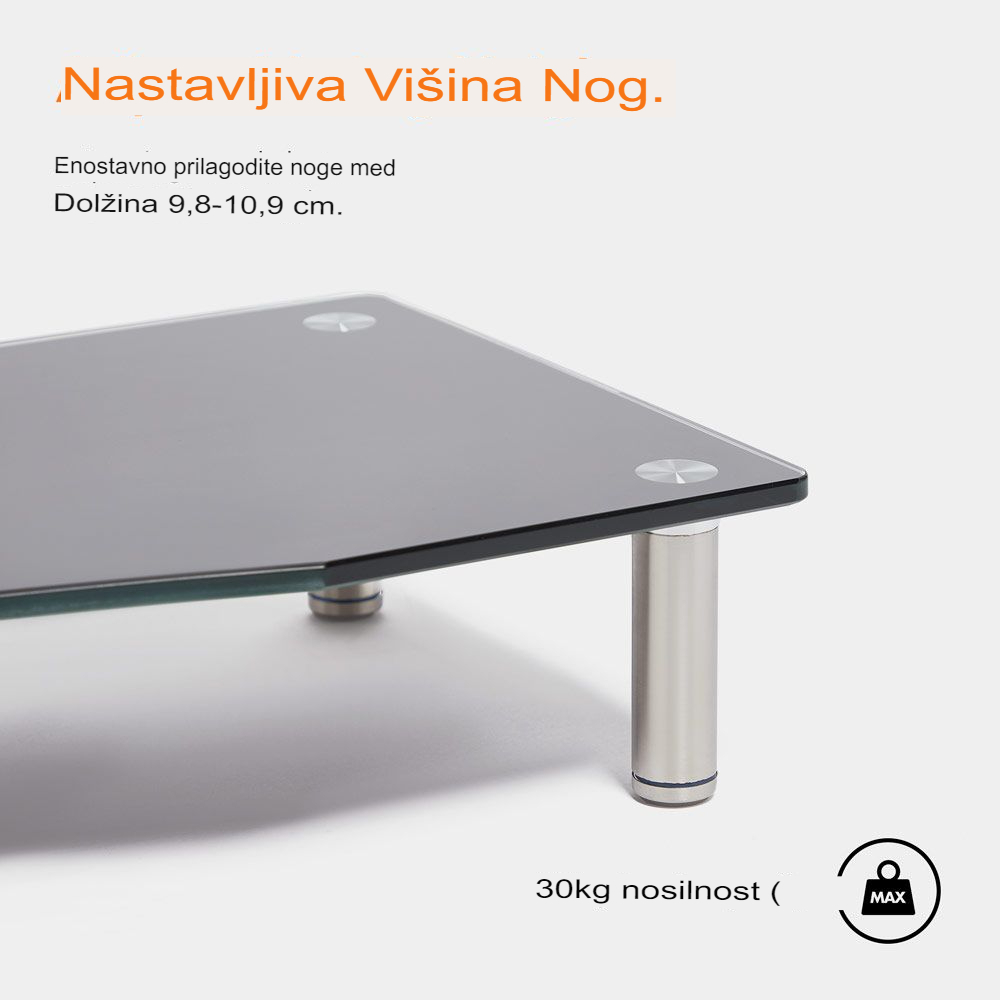 Stakleni stalak za monitor XL VONHAUS crna-5