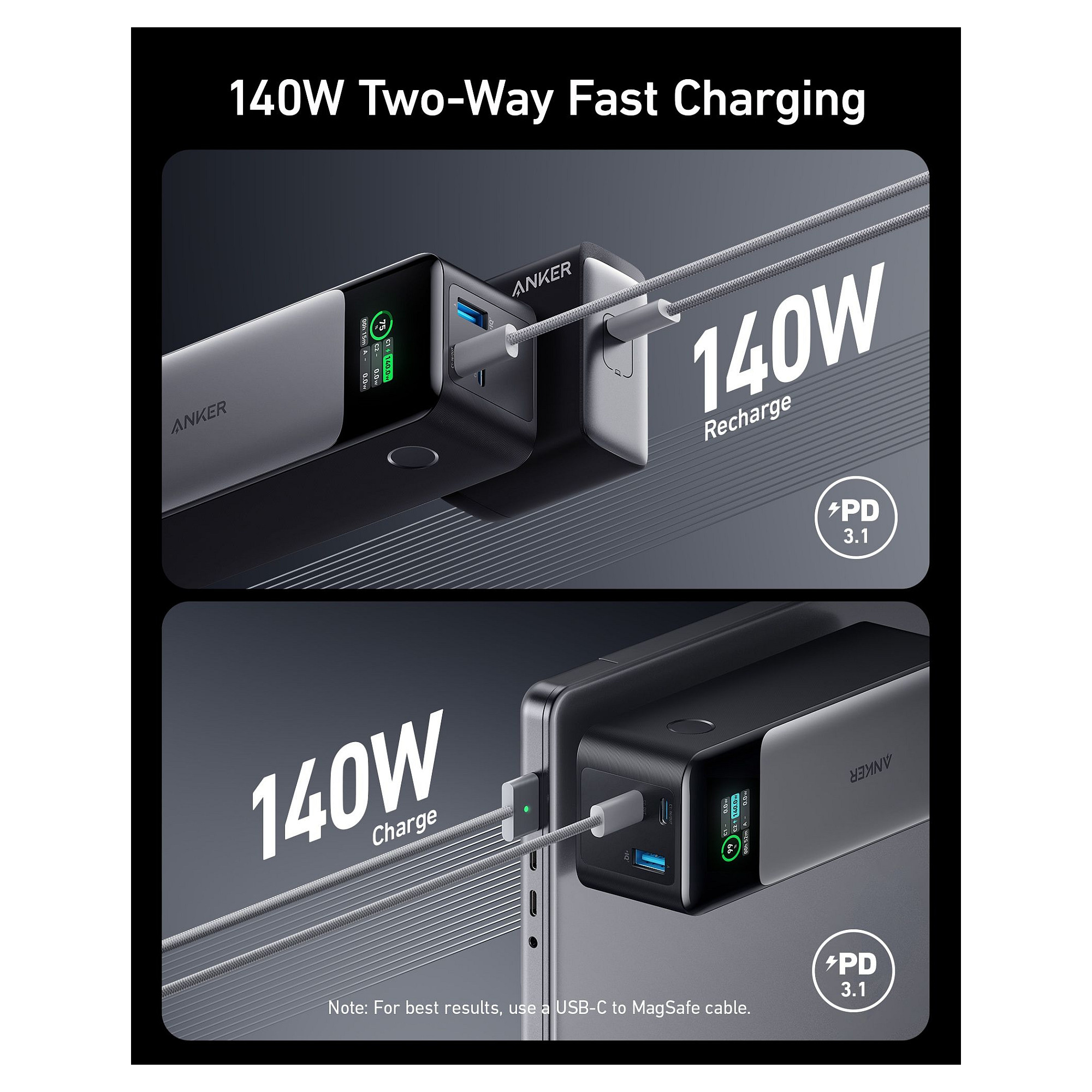 Prijenosna baterija ANKER 737 Power Bank 24000 mAh 140 W-18