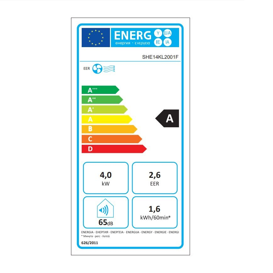 Prijenosni klima uređaj SHE SHE14KL2001F (14.000 BTU, 4,0 kW, bijela boja)-4
