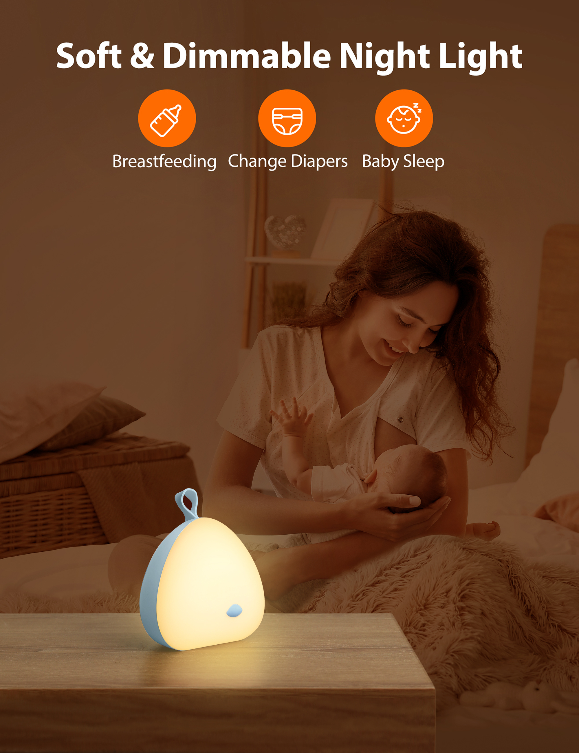 Noćna lampa VAVA Little Chick plava-3