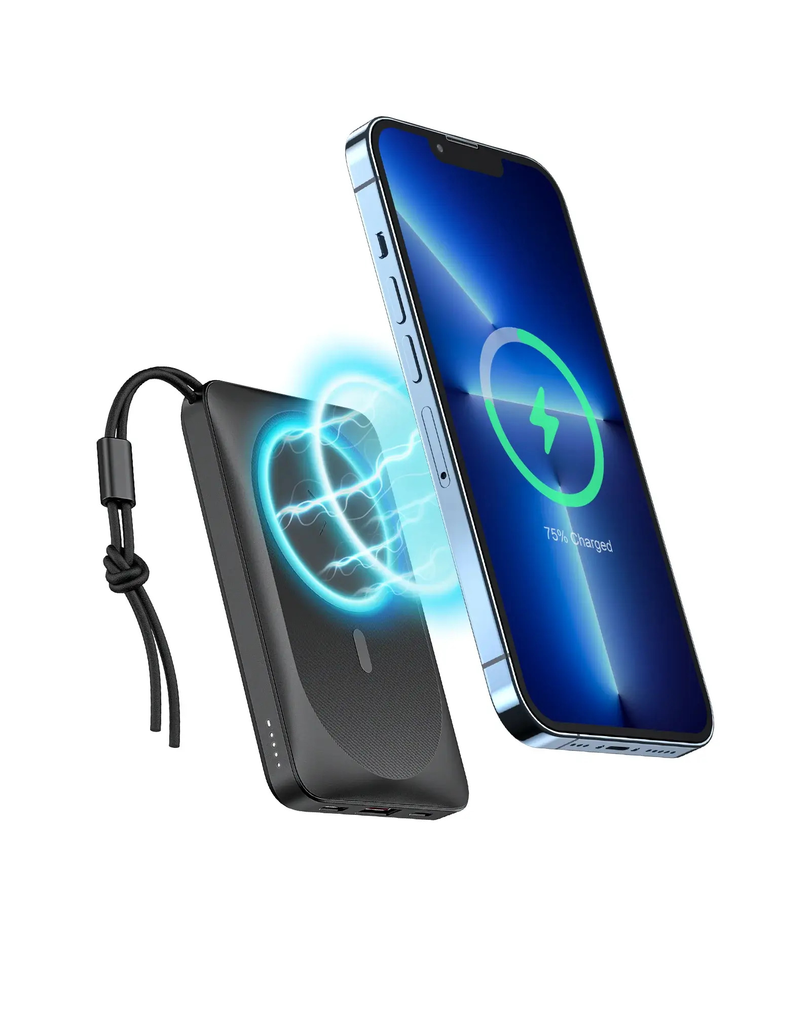 Prijenosna baterija VEGER MagOn (10000 mAh) crna-1