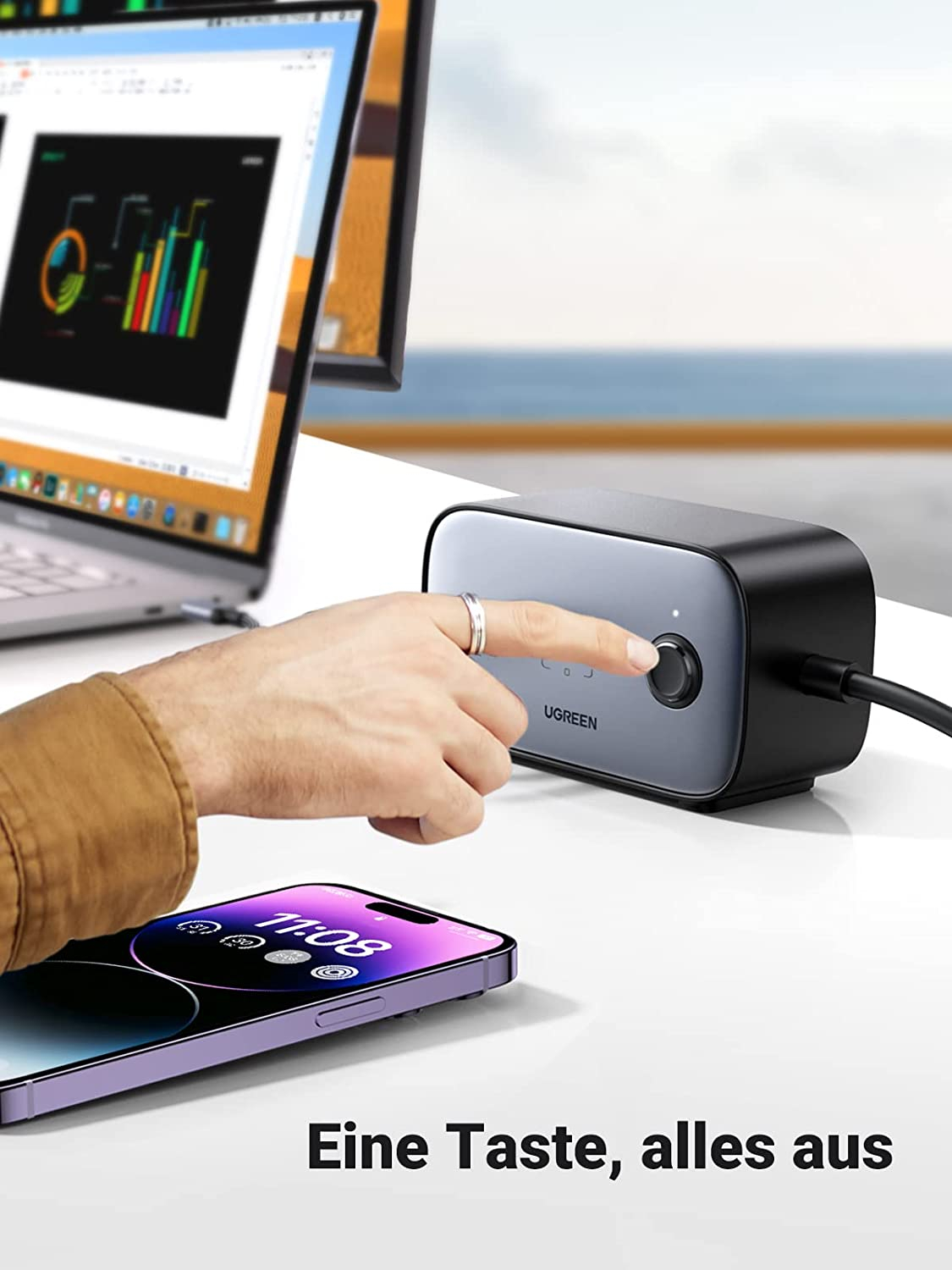 Punjač USB-C UGREEN DigiNest Pro (100W GaN)-2