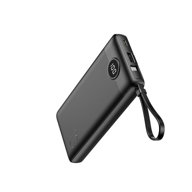 Prijenosna baterija s ugrađenim kabelima VEGER C10 (10000 mAh) crna
