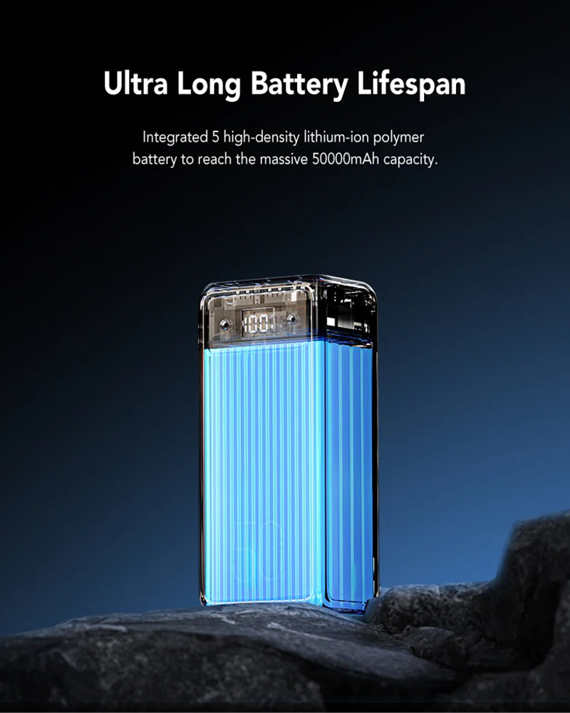 Prijenosna baterija VEGER Tank Lite (50000 mAh) crna-4