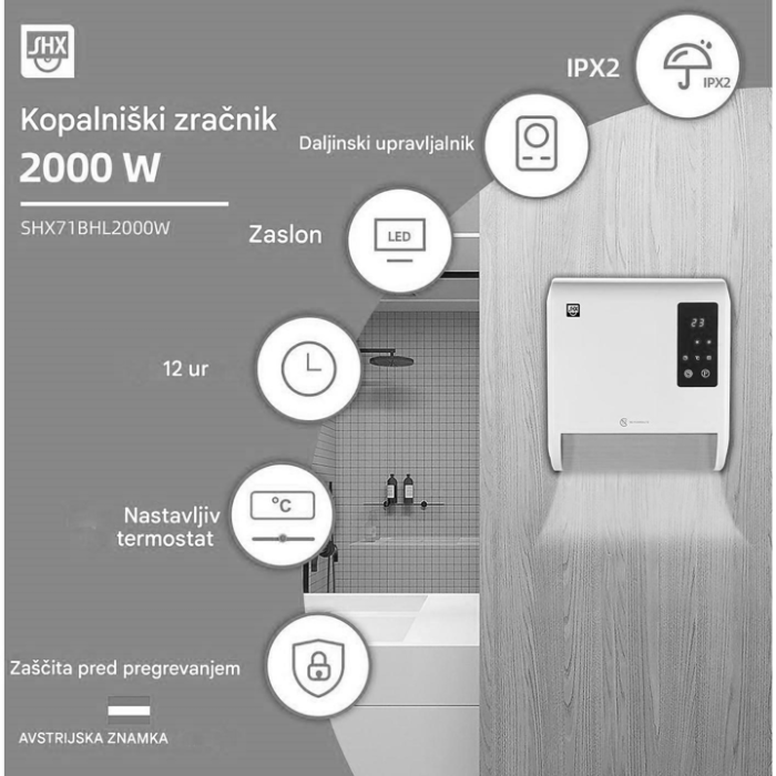 Grijač za kupaonicu SHE (2000 W)-8