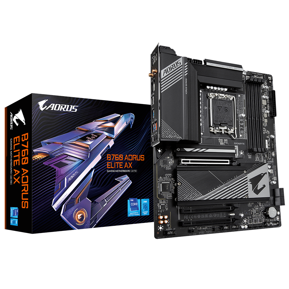 Matična ploča GIGABYTE B760 AORUS Elite AX (intel lga 1700, atx format, 4 x ddr5 dimm, raid 0, raid 1, raid 5, raid 10, intel wi-fi 6e, bluetooth 5.3)-0