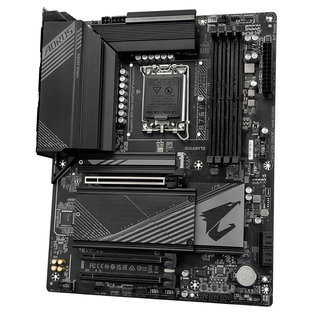 Matična ploča GIGABYTE B760 AORUS Elite AX (intel lga 1700, atx format, 4 x ddr5 dimm, raid 0, raid 1, raid 5, raid 10, intel wi-fi 6e, bluetooth 5.3)-1
