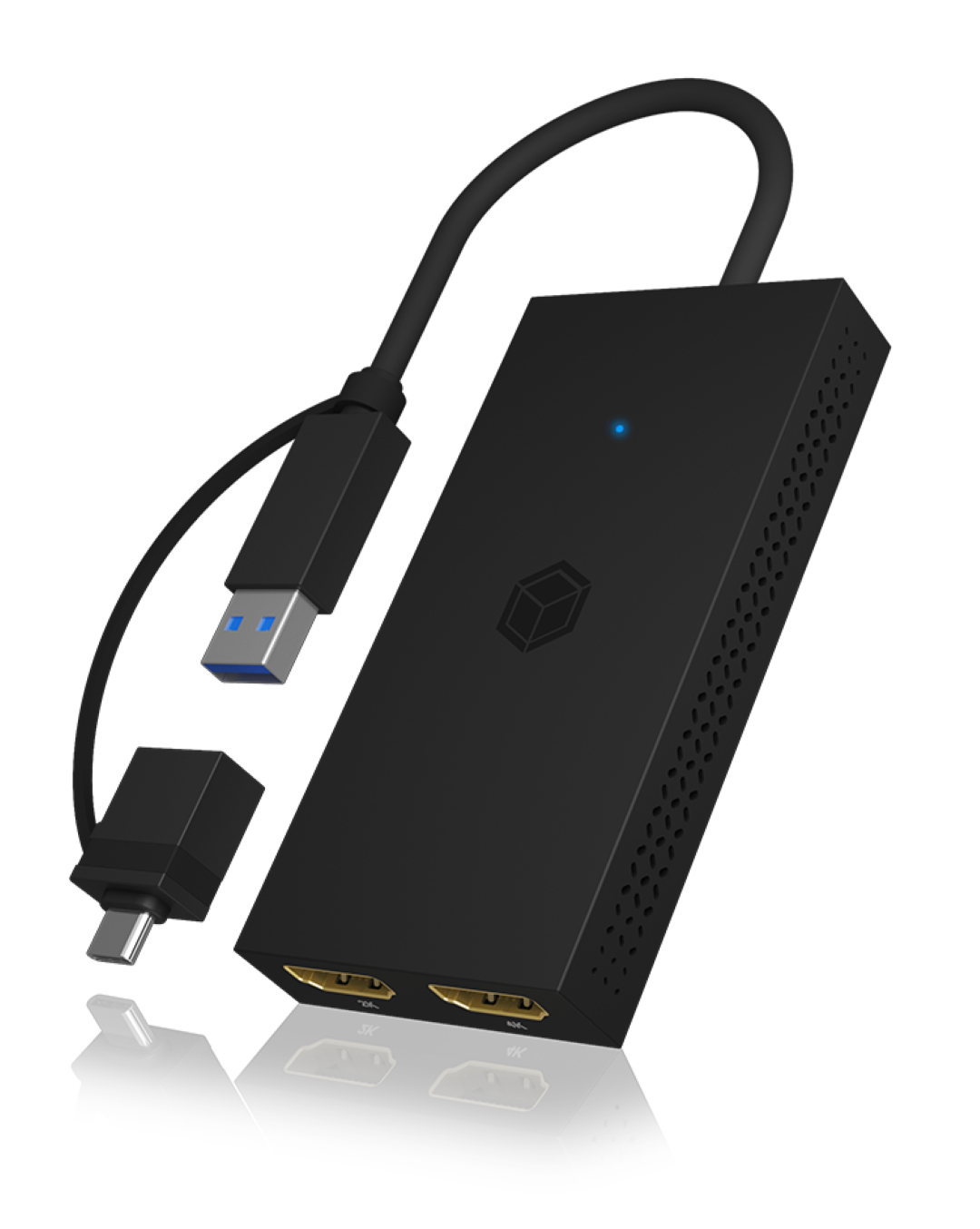 Razdjelnik Icybox IB-SPL1029AC s USB-C/A na dva HDMI (2k@60Hz/4k@30Hz)-3