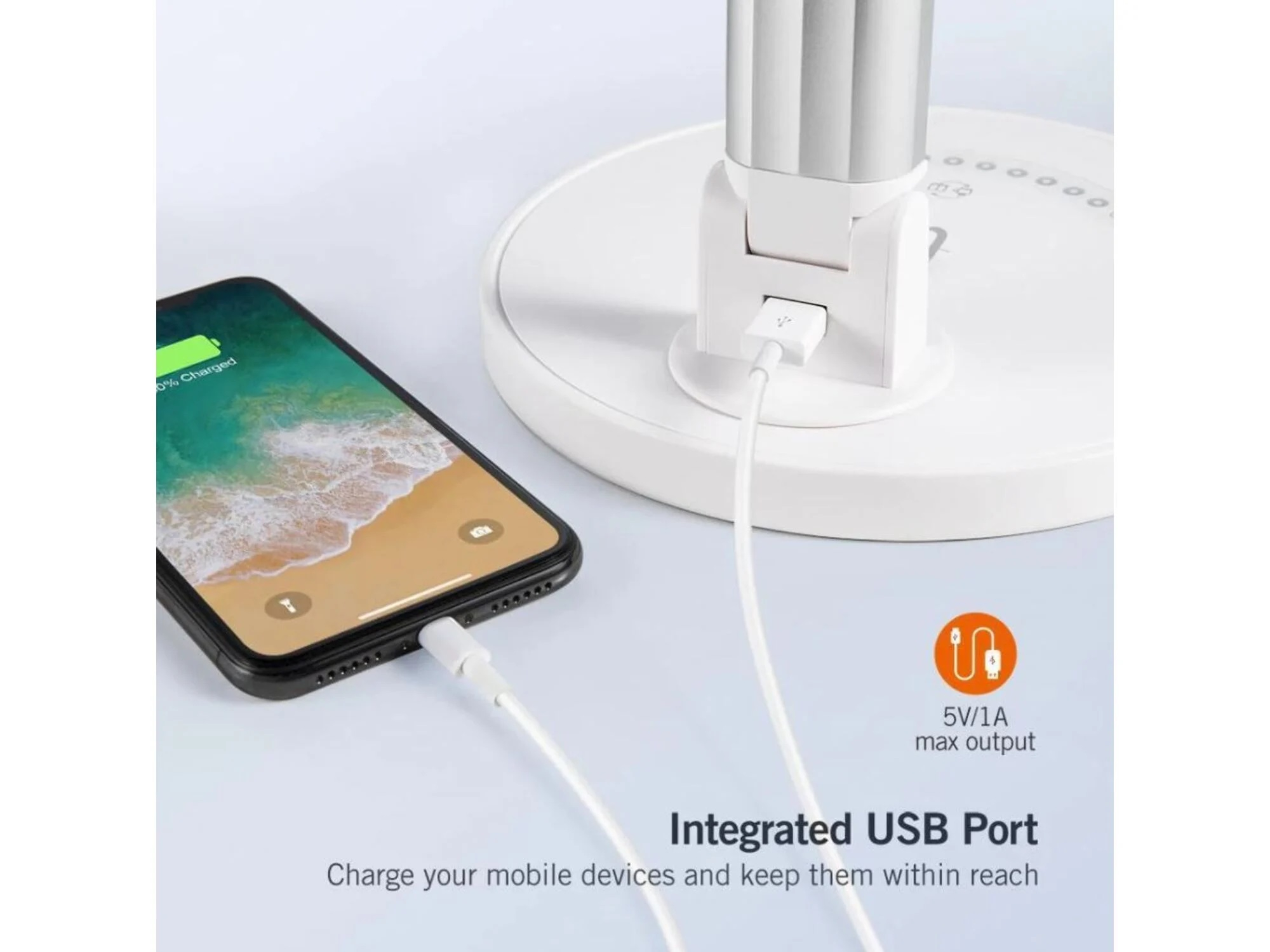 Led stolna lampa za ured TaoTronics 13 (35 modnih svjetala, stabilni USB port za punjenje i dodirna kontrola)-2