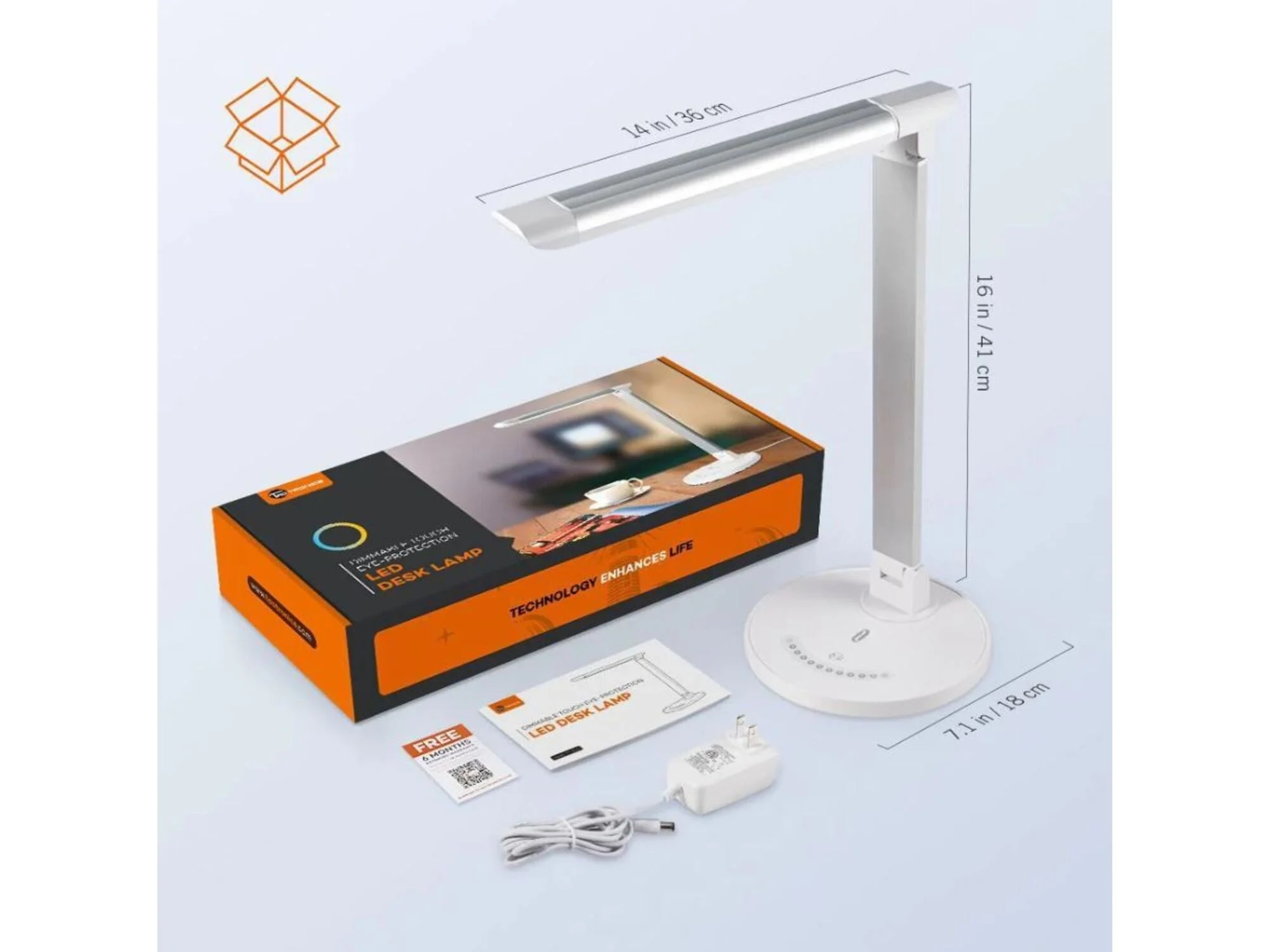 Led stolna lampa za ured TaoTronics 13 (35 modnih svjetala, stabilni USB port za punjenje i dodirna kontrola)-4