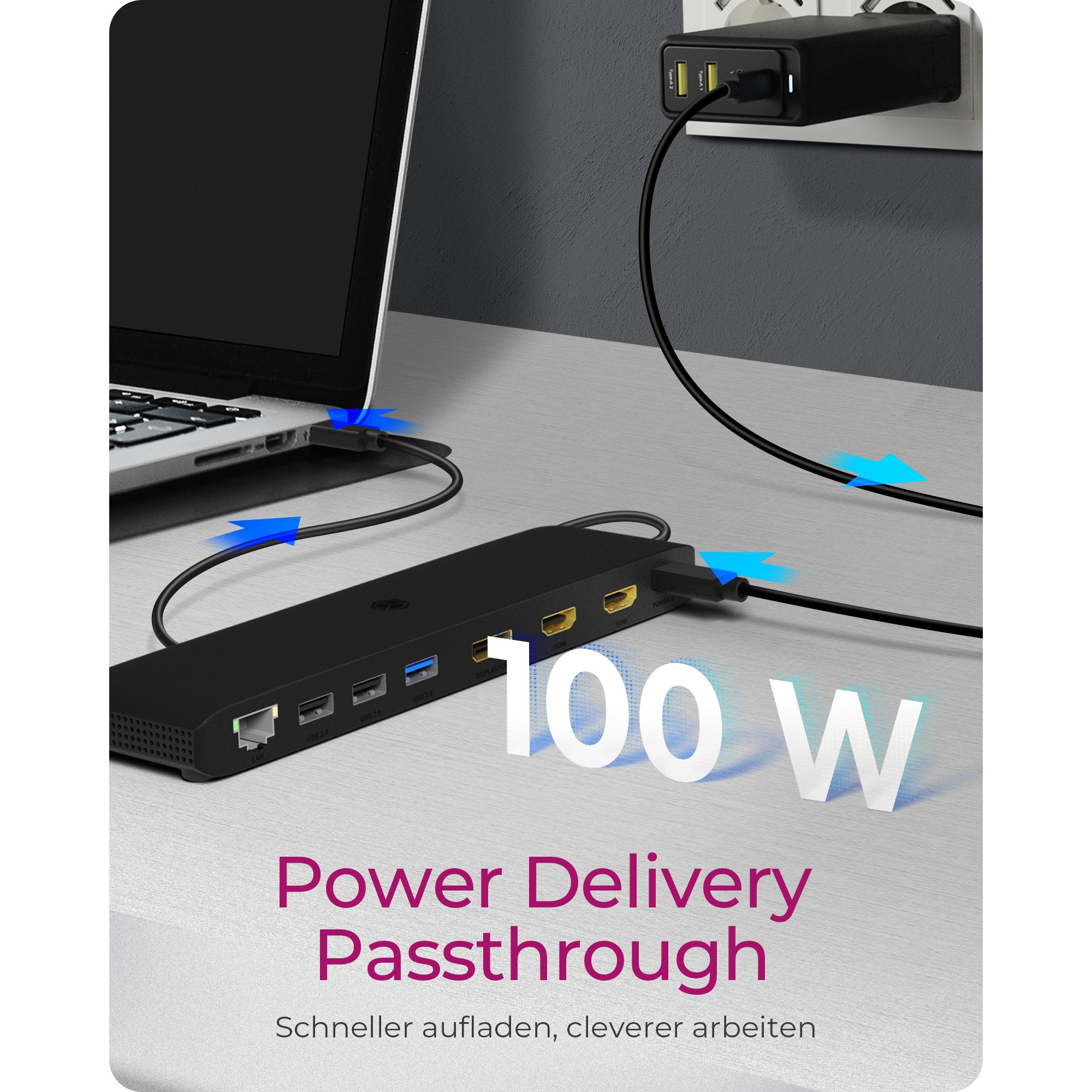 Stanica Icybox IB-DK2116C s Power Delivery 100W-8