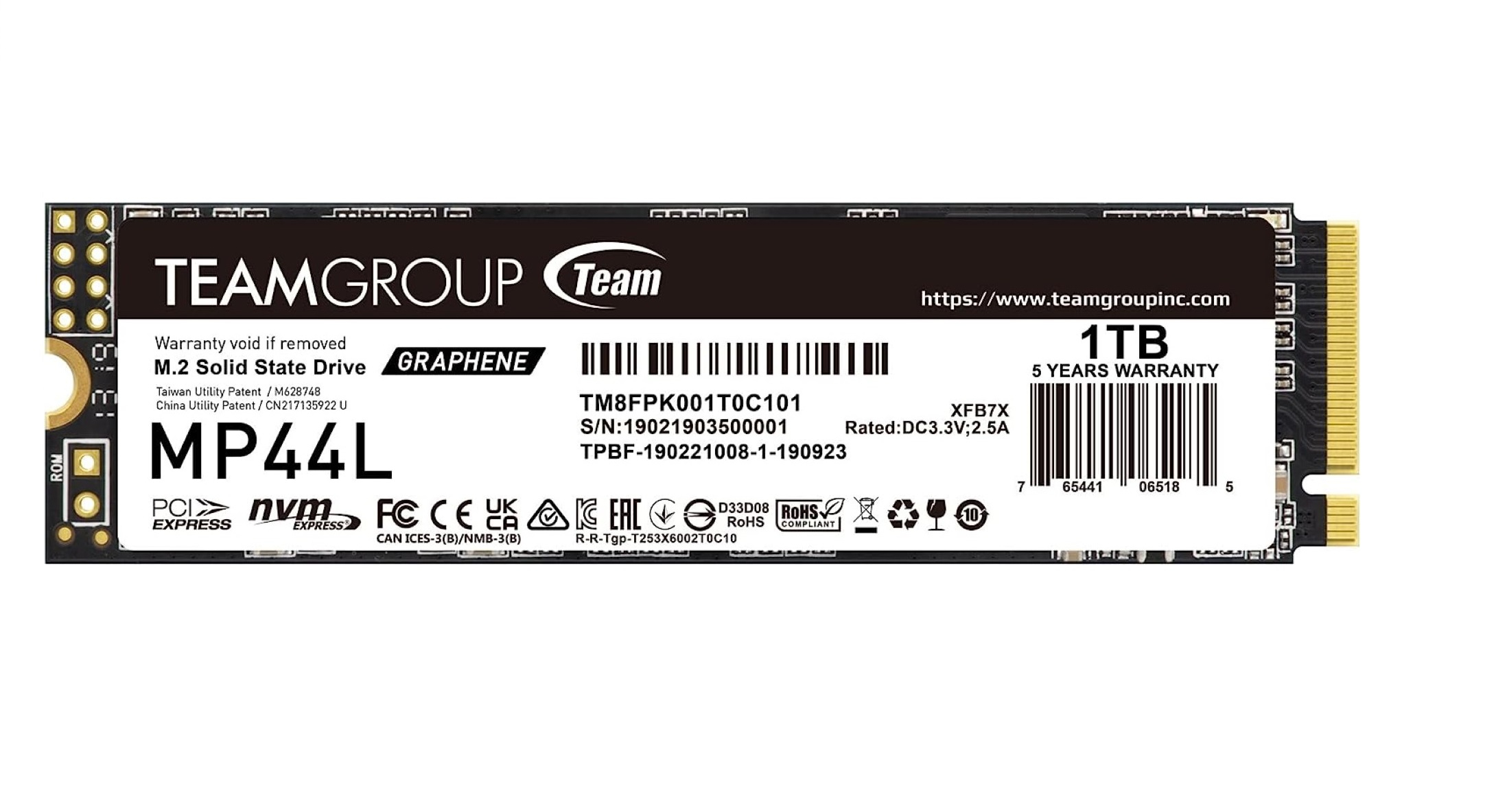 SSD disk Teamgroup (1 TB, M.2 NVMe, MP44L 5000/4500 MB/s 2280)-0
