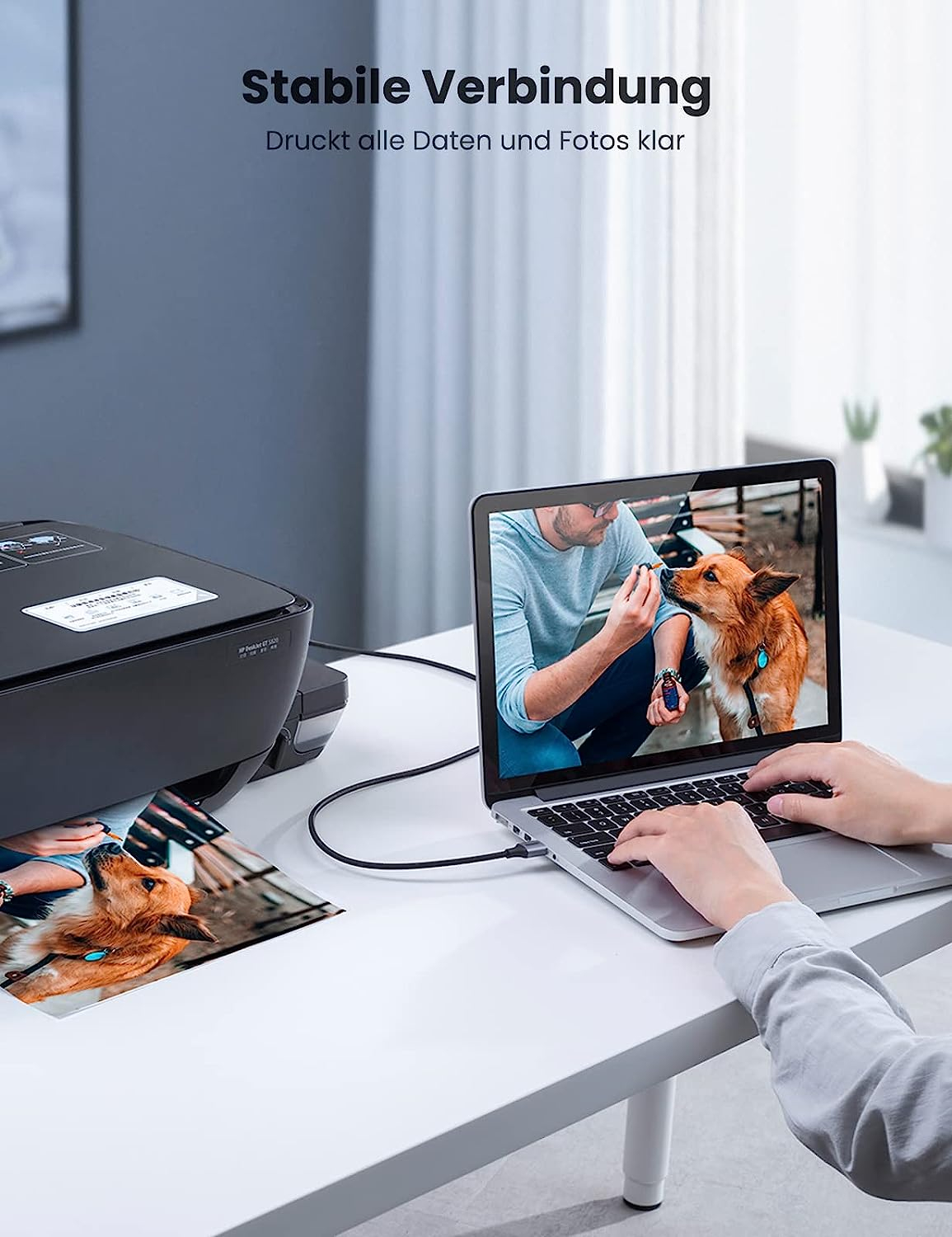 Kabel za printer UGREEN USB 2.0 B USB A na USB B 5m-2