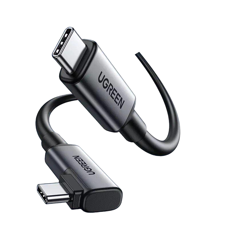 Ugreen angled USB-C 60W cable compatible with Oculus Quest 2/ Pico 4 and PC/Steam VR, for VR headset and gaming, 5M.-1