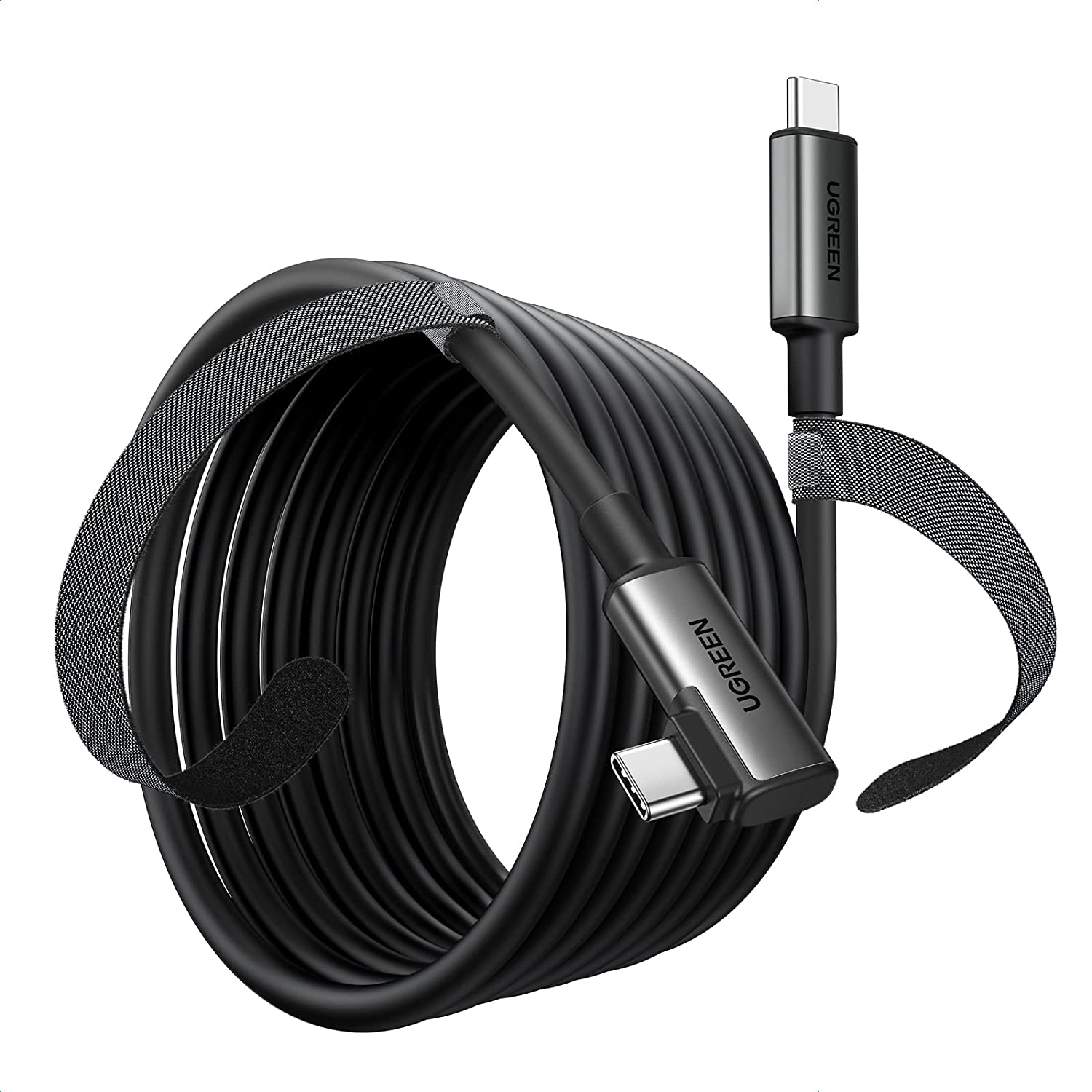 Ugreen angled USB-C 60W cable compatible with Oculus Quest 2/ Pico 4 and PC/Steam VR, for VR headset and gaming, 5M.-0