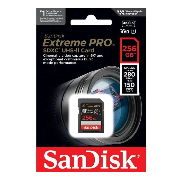 Memorijska kartica SD Extreme PRO V60 UHS-II SanDisk 256 GB (brzina čitanja: 280 MB/s, brzina pisanja: 150 MB/s, V60, C10, UHS-II)-11