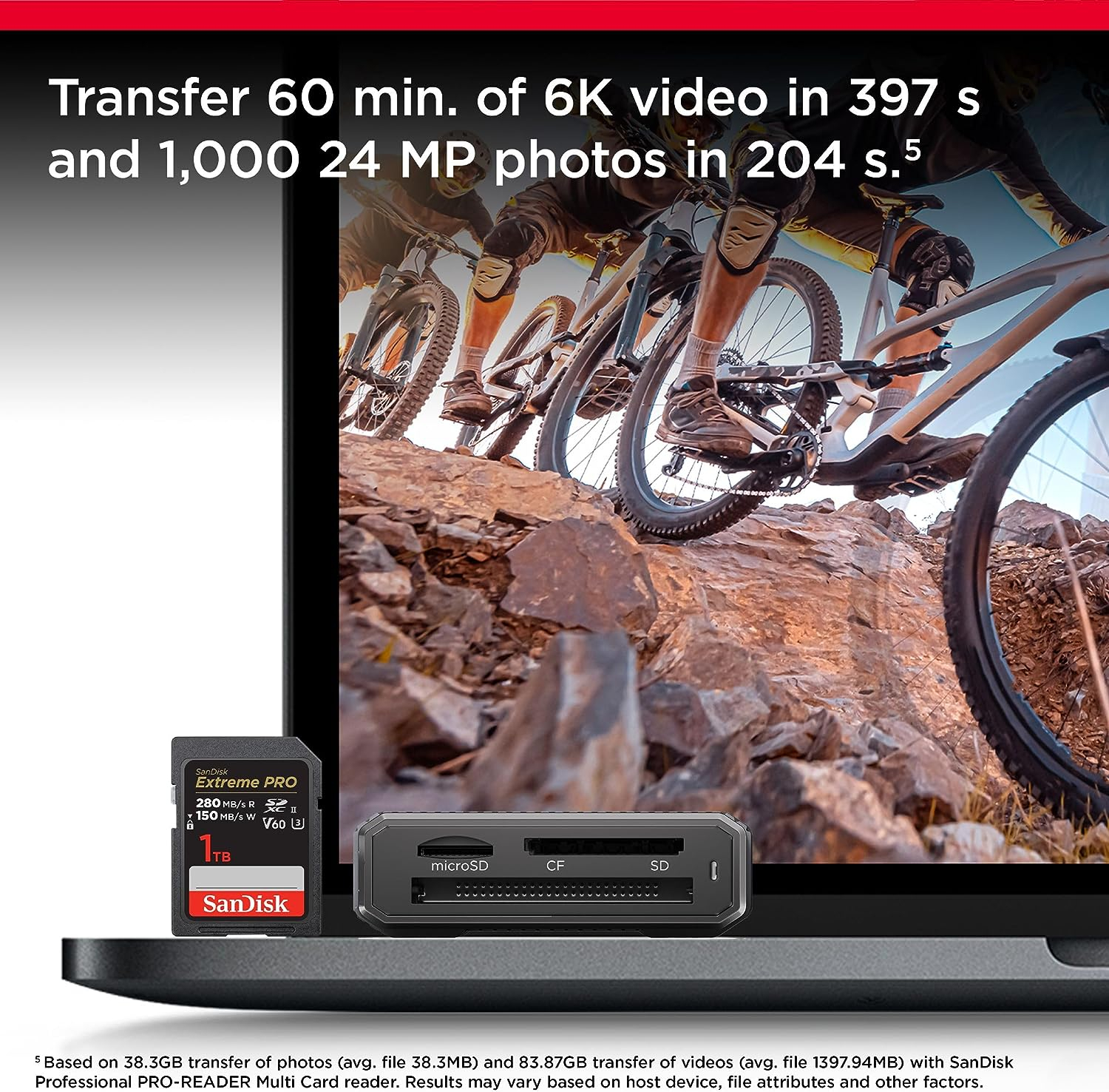 Memorijska kartica SD Extreme PRO V60 UHS-II SanDisk 64 GB (brzina čitanja: 280 MB/s, brzina pisanja: 100 MB/s, V60, C10, UHS-II)-1