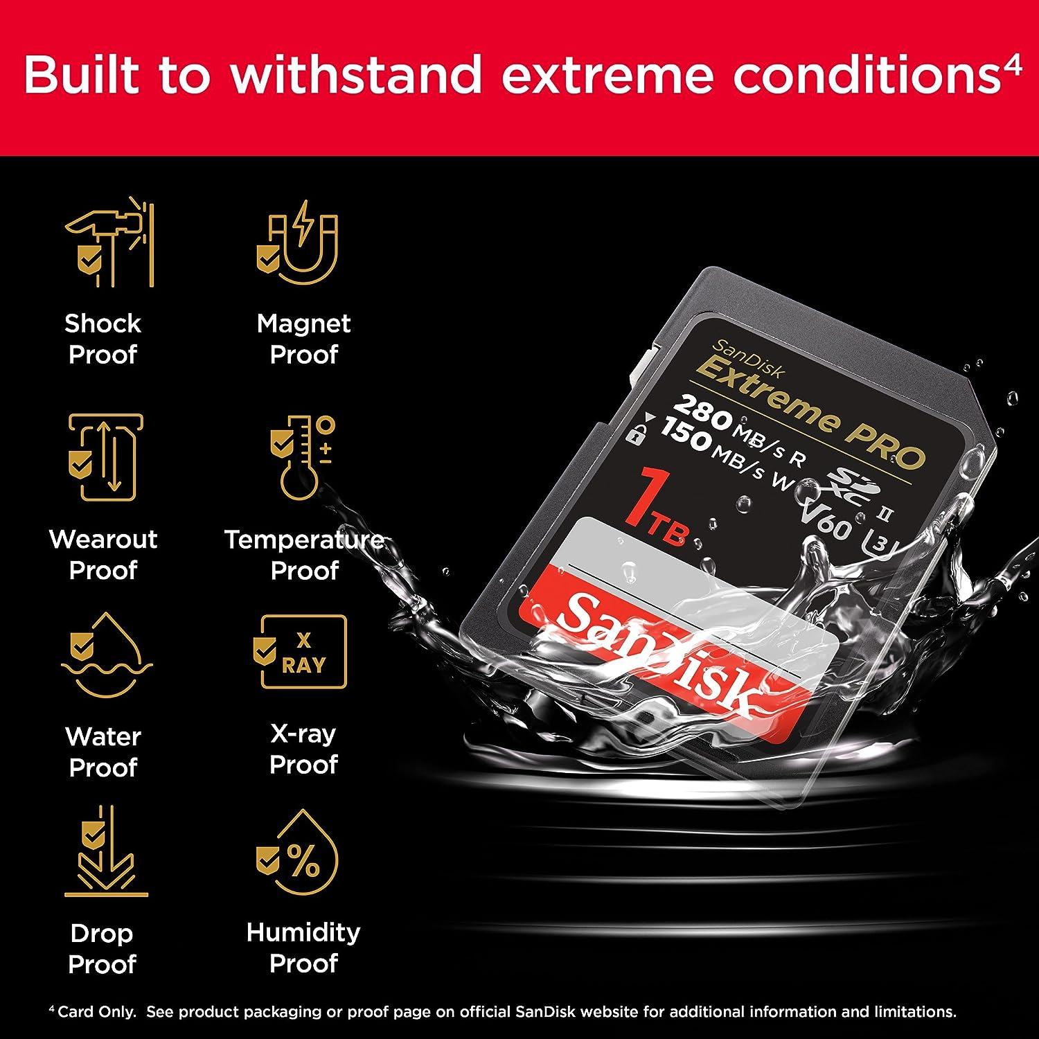 Memorijska kartica SD Extreme PRO V60 UHS-II SanDisk 64 GB (brzina čitanja: 280 MB/s, brzina pisanja: 100 MB/s, V60, C10, UHS-II)-2