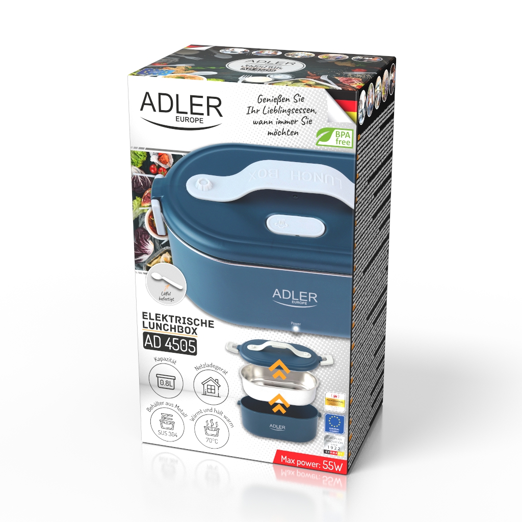 Grijana kutija za ručak ADLER (0.8 l) plava-13