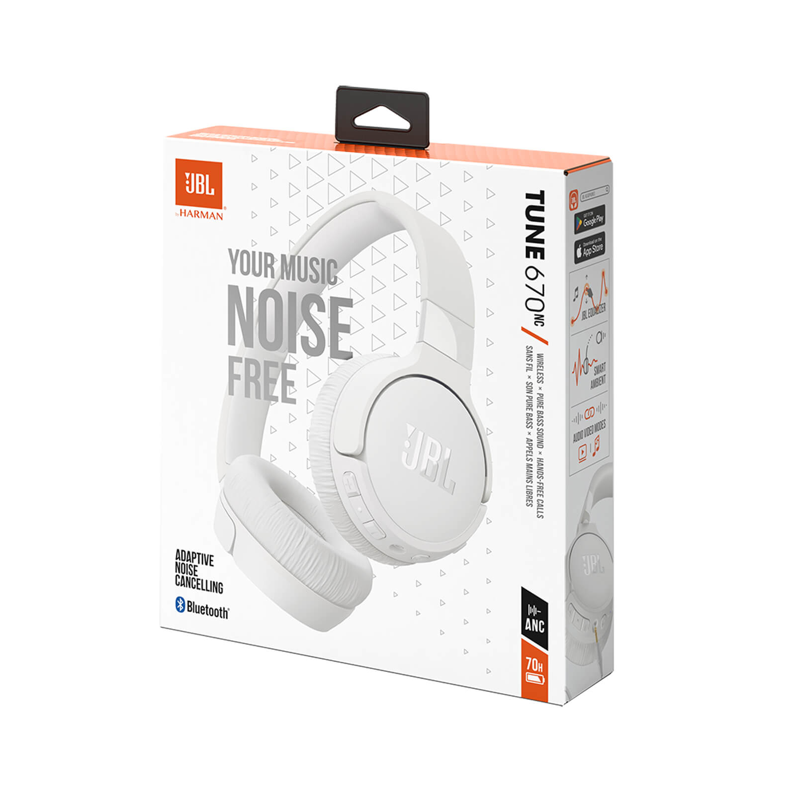 Bežične slušalice JBL Tune 670NC Bluetooth, on-ear, bijele-9