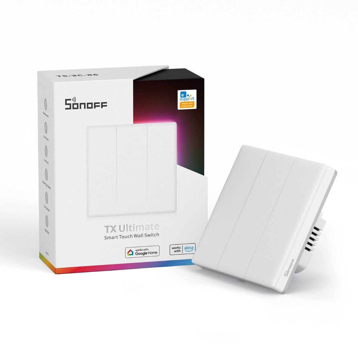 Pametni zidni prekidač SONOFF TX Ultimate RGB (Wi-Fi, trostruki)-2