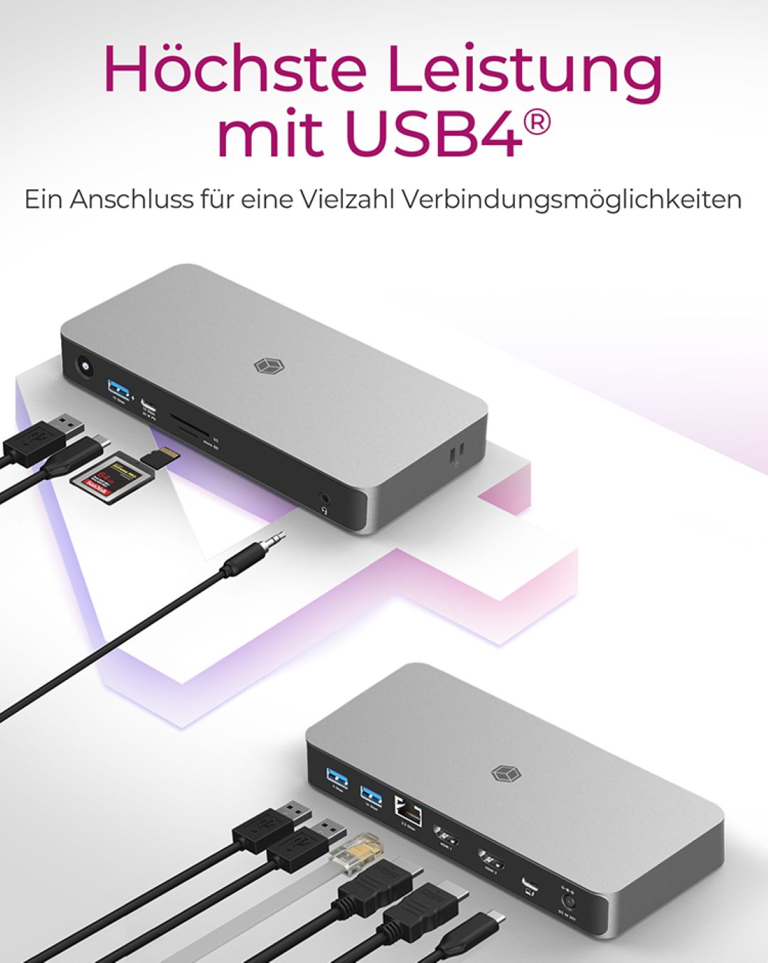 Priključna stanica ICYBOX IB-DK2880-C41 (USB4 Type-C, s dvostrukim video izlazom)-1