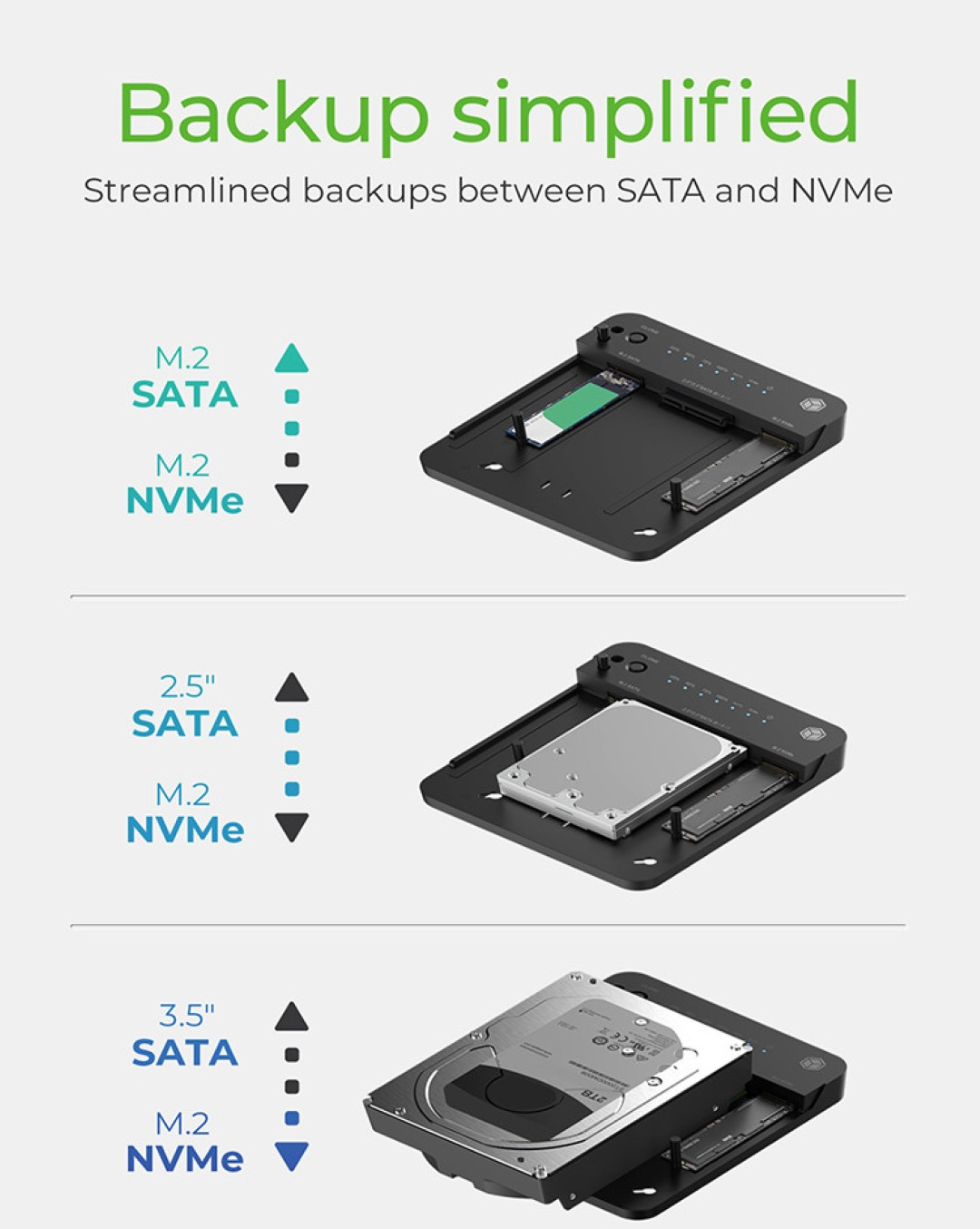 Icybox IB-2915MSCL-C31 "clone & dock" station for M.2 NVME & SATA 2.5”/3.5” SSD/HDD-6
