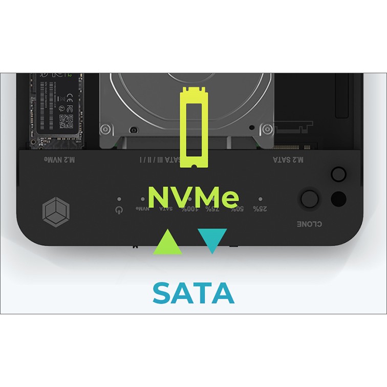 Icybox IB-2915MSCL-C31 "clone & dock" station for M.2 NVME & SATA 2.5”/3.5” SSD/HDD-11