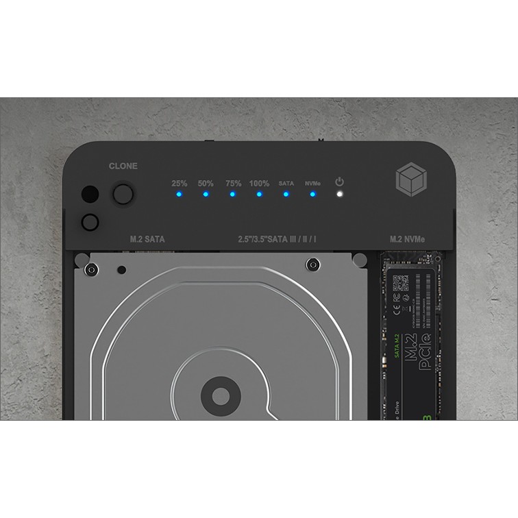 Icybox IB-2915MSCL-C31 "clone & dock" station for M.2 NVME & SATA 2.5”/3.5” SSD/HDD-15