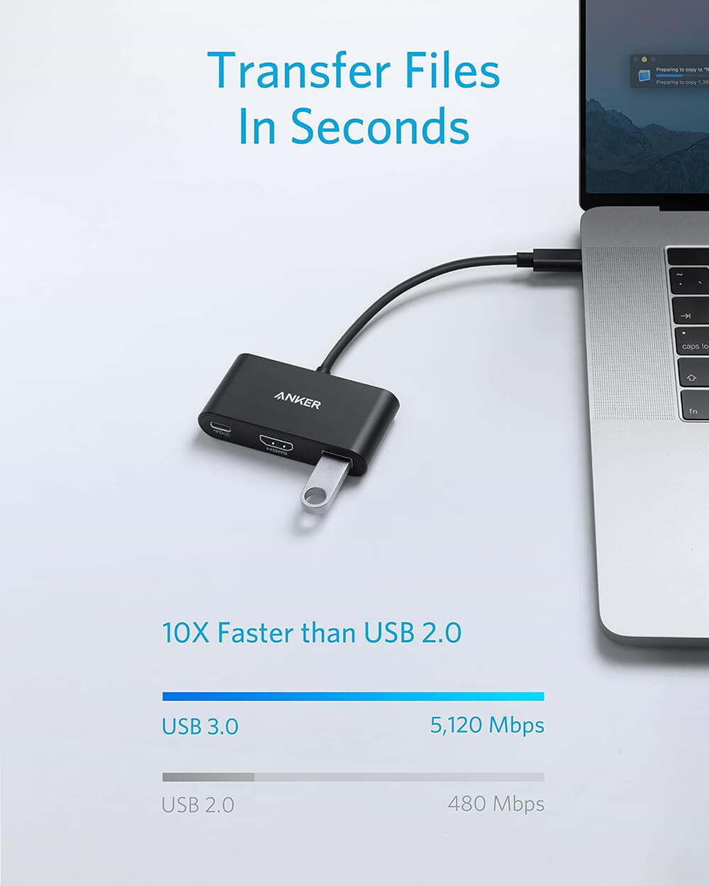 USB-C Hub ANKER PowerExpand 3-u-1 (HDMI 4K, USB-A 5Gbps, 100W PD)-4