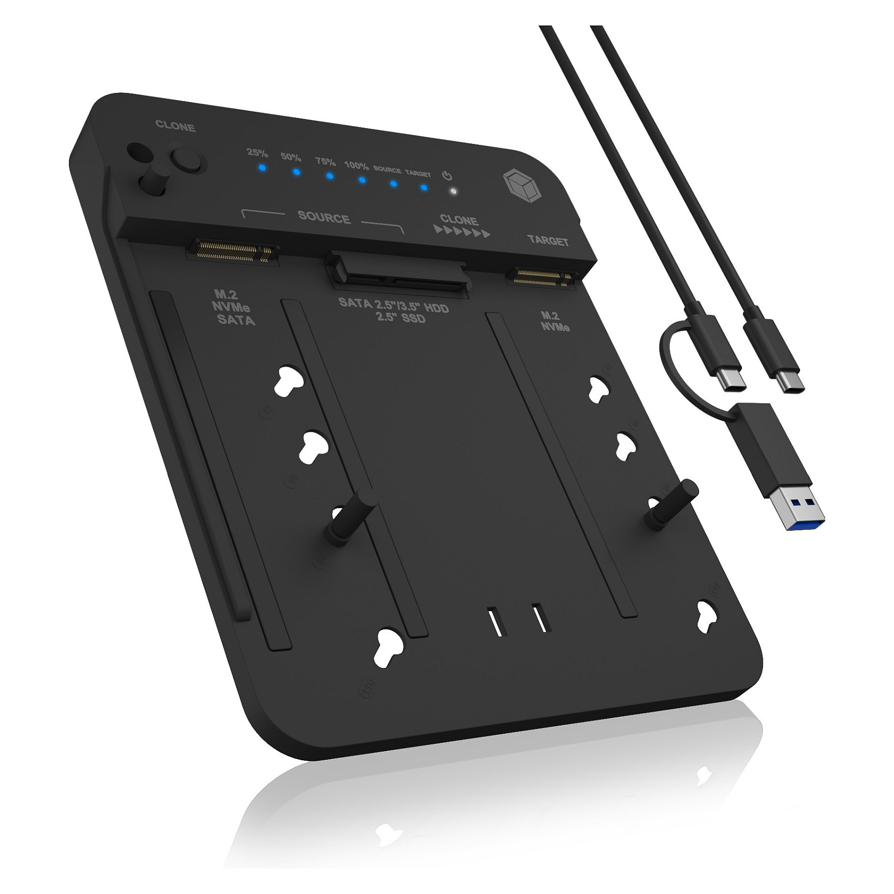 Icybox IB-2913MCL-C31 docking station / case for M2, 2.5" and 3.5" disk cloning-14