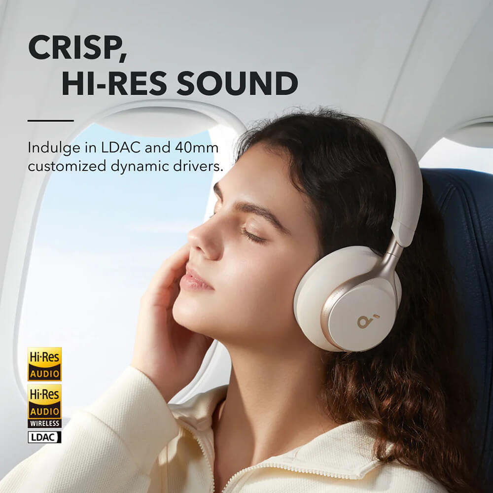 Slušalice ANKER Soundcore Space One (Bluetooth 5.3, ANC, 40 mm, do 55 h, krem)-3