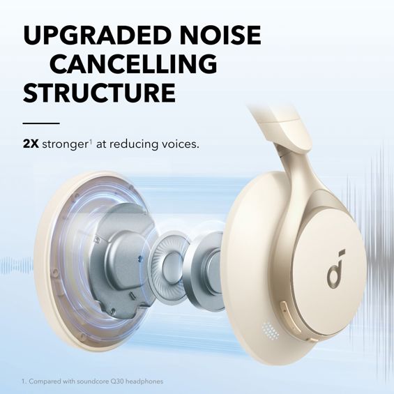 Slušalice ANKER Soundcore Space One (Bluetooth 5.3, ANC, 40 mm, do 55 h, krem)-9