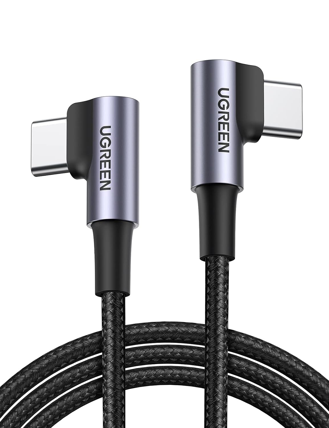 USB-C kabel UGREEN US323 (90° kutni, PD/QC brzo punjenje 60W, 2m, crni)