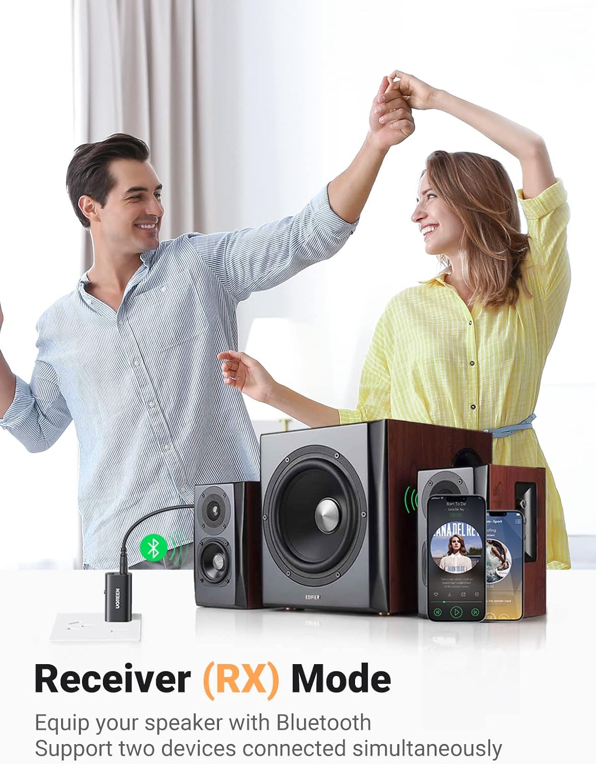Bluetooth odašiljač/prijemnik UGREEN 60300 2-u-1 za TV, kućni audio, auto radio-9
