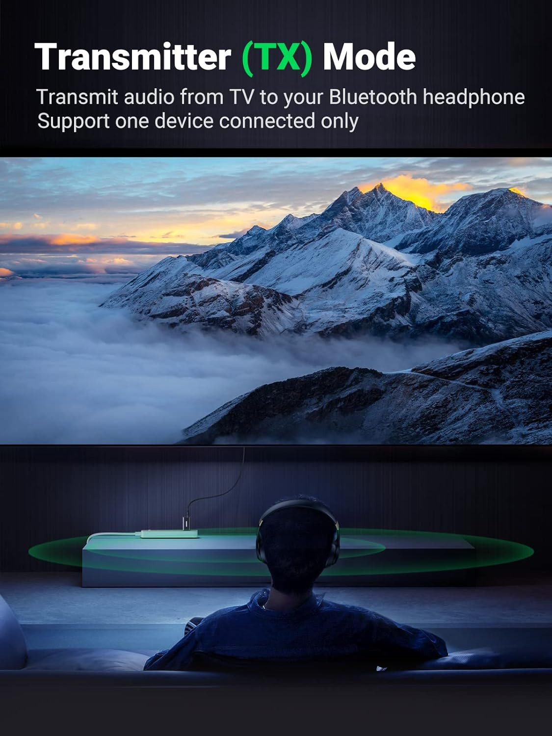 Bluetooth odašiljač/prijemnik UGREEN 60300 2-u-1 za TV, kućni audio, auto radio-4