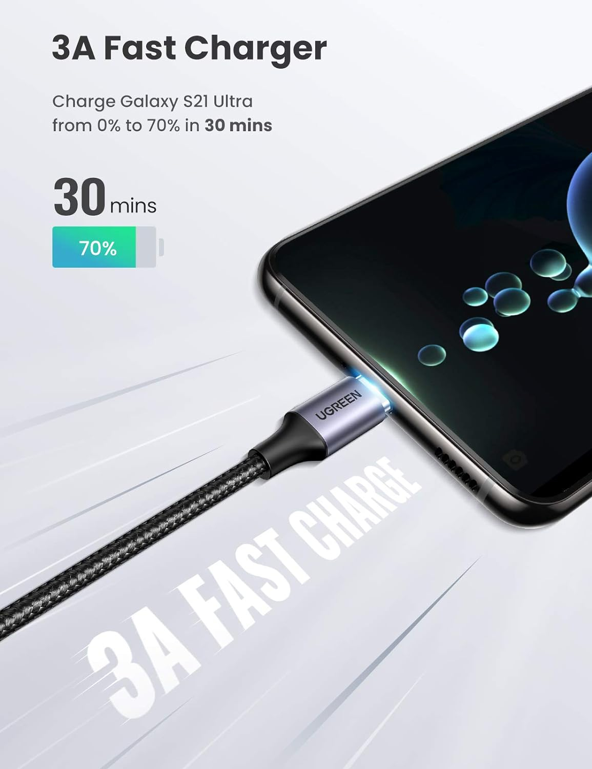 Ugreen USB-C to angled USB-C cable 60W 2M-5